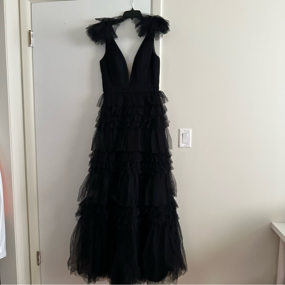 Black Ruffled Gown - Picture 3 of 7
